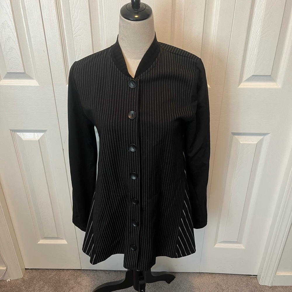 Alembika size 30 Black Pinstripe Button-Up Jacket